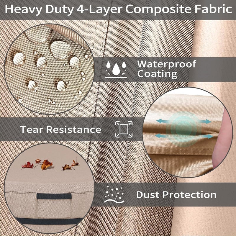 AKEfit Round Hot Tub Cover, 600D Polyester Waterproof for Hot Tub, UV Protection & Windproof, 80''x 14'', Brown - Image 3